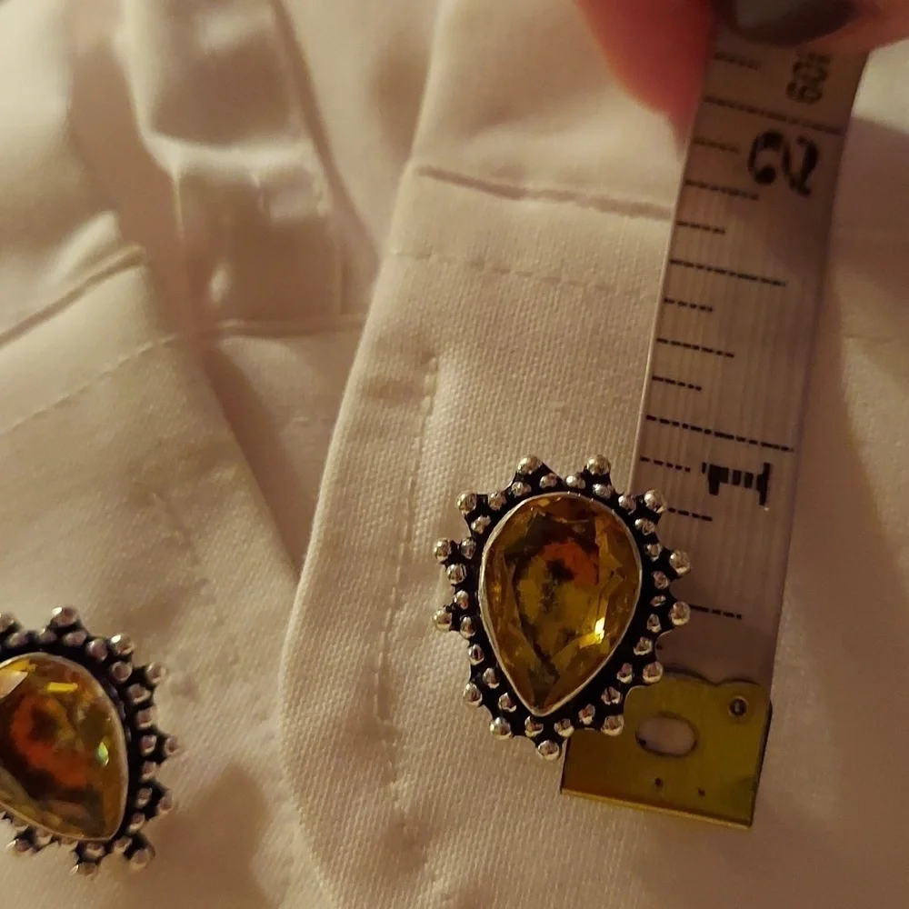 Citrine Sterling Silver Cuff Links